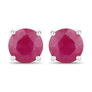 Bids.com 0.86 Carat Genuine Ruby 14K White Gold Earrings Earrings White Smoke Default Title