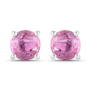 Bids.com 1.30 Carat Genuine Pink Sapphire 10K White Gold Earrings Earrings White Smoke Default Title