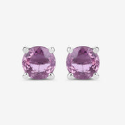 Bids.com 1.30 Carat Genuine Pink Sapphire 10K White Gold Earrings Earrings White Smoke