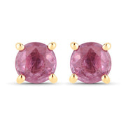 Bids.com 1.30 Carat Genuine Pink Sapphire 10K Yellow Gold Earrings Earrings White Smoke Default Title