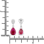 Bids.com 2.46 Carat Genuine Ruby and White Diamond 14K White Gold Earrings Earrings White Smoke