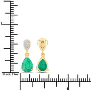 Bids.com 2.28 Carat Genuine Zambian Emerald and White Diamond 14K Yellow Gold Earrings Earrings White Smoke