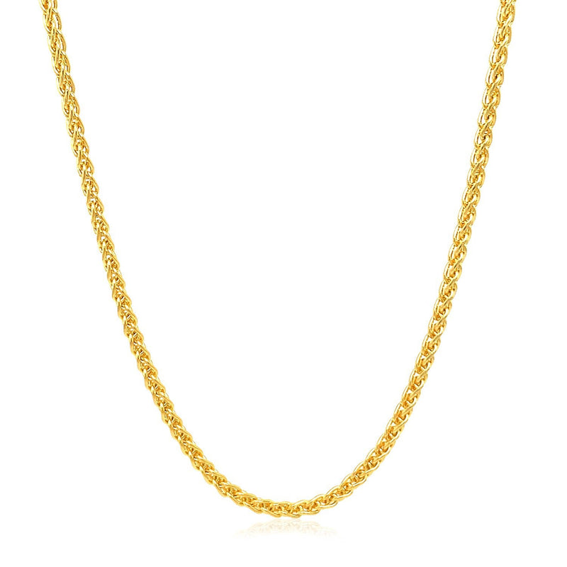 Bids.com 2.1mm 14k Yellow Gold Round Wheat Chain Necklaces White Smoke 16 / Yellow Gold,18 / Yellow Gold,20 / Yellow Gold,22 / Yellow Gold,24 / Yellow Gold,30 / Yellow Gold,One / Yellow Gold