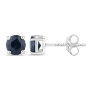 Bids.com 1.30 Carat Genuine Blue Sapphire 14K White Gold Earrings Earrings White Smoke