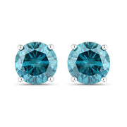 Bids.com 0.81 Carat Genuine Blue Diamond 14K White Gold Earrings Earrings White Smoke Default Title