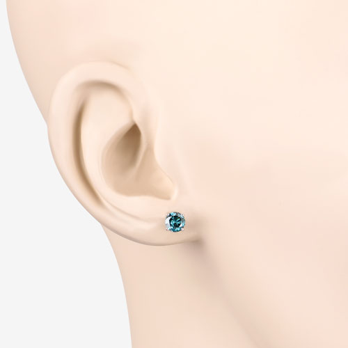 Bids.com 0.81 Carat Genuine Blue Diamond 14K White Gold Earrings Earrings Antique White