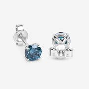 Bids.com 0.81 Carat Genuine Blue Diamond 14K White Gold Earrings Earrings White Smoke