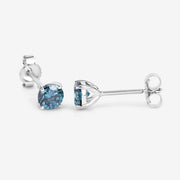 Bids.com 0.81 Carat Genuine Blue Diamond 14K White Gold Earrings Earrings White Smoke