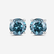 Bids.com 0.81 Carat Genuine Blue Diamond 14K White Gold Earrings Earrings White Smoke