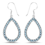 Bids.com 4.32 Carat Genuine London Blue Topaz .925 Sterling Silver Earrings Earrings White Smoke Default Title