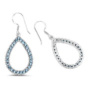Bids.com 4.32 Carat Genuine London Blue Topaz .925 Sterling Silver Earrings Earrings White Smoke