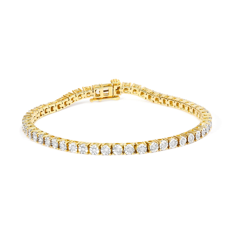 Bids.com .925 Sterling Silver 1.0 Cttw Miracle-Set Diamond Round Faceted Bezel Tennis Bracelet (I-J Color, I3 Clarity) - 7" Bracelets White Smoke 7 / Yellow.Sterling Silver,8 / Yellow.Sterling Silver,8 / Rose.Sterling Silver,7 / Rose.Sterling Silver,8 / White.Sterling Silver,7 / White.Sterling Silver,6 / White.Sterling Silver,6 / Yellow.Sterling Silver,6 / Rose.Sterling Silver,9 / Yellow.Sterling S