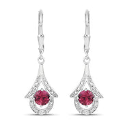 Bids.com 1.20 Carat Genuine Pink Tourmaline .925 Sterling Silver Earrings Earrings White Smoke Default Title