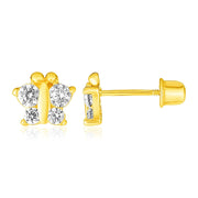 Bids.com 14k Yellow Gold Butterfly Childrens Earrings Earrings White Smoke Yellow Gold