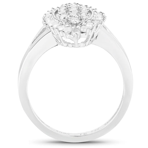 Bids.com 0.62 Carat Genuine White Diamond .925 Sterling Silver Ring Rings White Smoke size 6.00,size 7.00,size 8.00,size 9.00,size 5.00