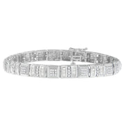 Bids.com 10K White Gold Round and Baguette Cut Diamond Bracelet (2.00 cttw, H-I Color, I2-I3 Clarity) Bracelets White Smoke White.Gold / 7