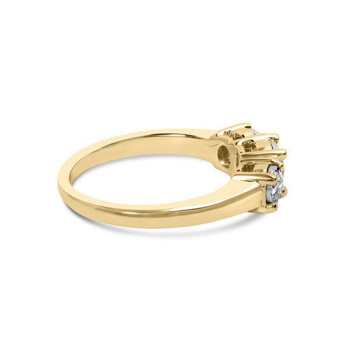 Bids.com 10K Yellow Gold 1/2 Cttw Miracle Set Round Diamond Three Stone Illusion Plate Ring (I-J Color, I2-I3 Clarity) - Size 7 Rings White Smoke 9 / Yellow.Gold,6 / Yellow.Gold,8 / Yellow.Gold,5 / Yellow.Gold,7 / Yellow.Gold
