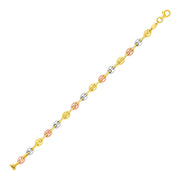 Bids.com 14k Tri Color Gold Mariner Link Anklet Accessories White Smoke 10 / Tri-Color Gold