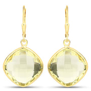 Bids.com 21.40 Carat Genuine Lemon Quartz .925 Sterling Silver Earrings Earrings White Smoke Default Title