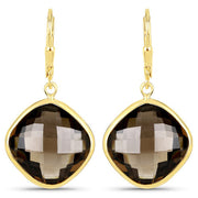 Bids.com 21.40 Carat Genuine Smoky Quartz .925 Sterling Silver Earrings Earrings White Smoke Default Title