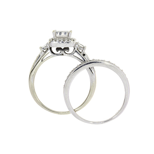 Bids.com 1.00ct Diamond Engagement Ring Set 10KT White Gold Rings White Smoke 7.50