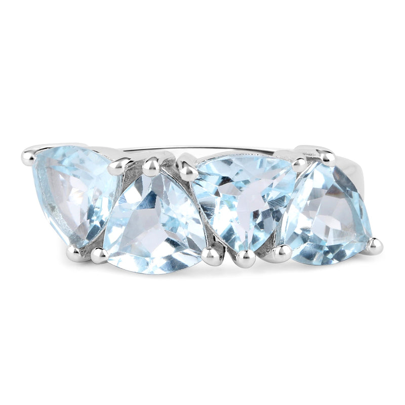Bids.com 5.00 Carat Genuine  Blue Topaz .925 Sterling Silver Ring Rings White Smoke size 7.00,size 8.00,size 6.00,size 5.00,size 9.00