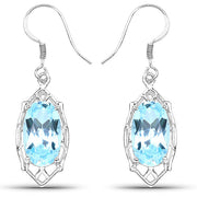 Bids.com 13.68 Carat Genuine Blue Topaz .925 Sterling Silver Earrings Earrings White Smoke Default Title