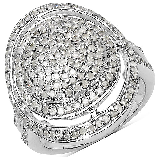 Bids.com 1.13 Carat Genuine White Diamond .925 Sterling Silver Ring Rings White Smoke size 7.00,size 6.00,size 8.00,size 9.00