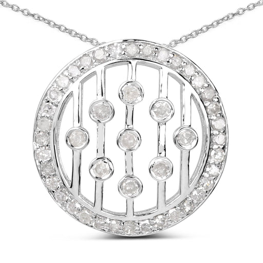 Bids.com 0.53 Carat Genuine White Diamond .925 Sterling Silver Pendant Pendants White Smoke