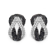 Bids.com 1.05 Carat Genuine Black Diamond & White Diamond .925 Sterling Silver Earrings Earrings White Smoke Default Title