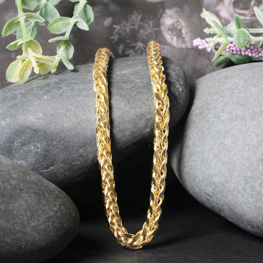 Bids.com 5.2mm 14k Yellow Gold Diamond Cut Round Franco Chain Necklaces Black 24 / Yellow Gold