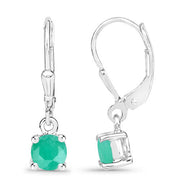 Bids.com 0.92 Carat Genuine Emerald .925 Sterling Silver Earrings Earrings White Smoke