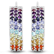 Bids.com 8.79 Carat Genuine Multi Stones .925 Sterling Silver Earrings Earrings White Smoke Default Title