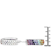 Bids.com 8.79 Carat Genuine Multi Stones .925 Sterling Silver Earrings Earrings White Smoke