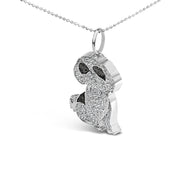 Bids.com .925 Sterling Silver 1 1/4 Cttw Diamond Shih Tzu Dog Pendant Necklace 18 inch (Black and I-J Color, I2-I3 Clarity) Necklaces White Smoke White.Sterling Silver / 18
