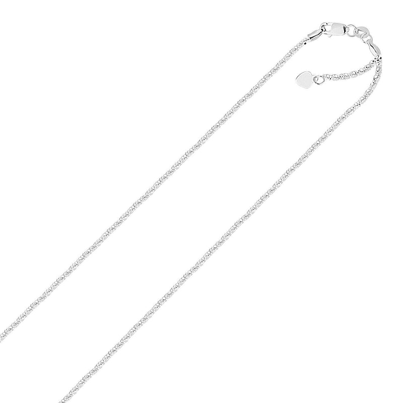 Bids.com Sterling Silver 1.5mm Adjustable Sparkle Chain Necklaces White Smoke 22 / Sterling Silver