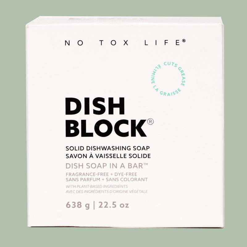 No Tox Life DISH BLOCK® solid dish soap - Huge bar (22.5 oz | 638g) - No Tox Life® Home & Kitchen White Smoke