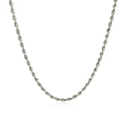 Bids.com 2.25mm 14k White Gold Solid Diamond Cut Rope Chain Necklaces White Smoke 16 / White Gold,18 / White Gold,20 / White Gold,22 / White Gold,24 / White Gold,30 / White Gold,One / White Gold