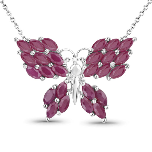 Bids.com 3.12 Carat Genuine Ruby .925 Sterling Silver Pendant Pendants White Smoke