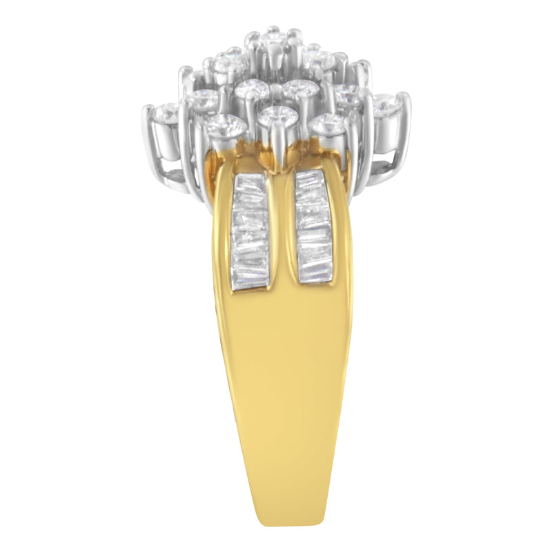 Bids.com 10K Yellow Gold 1.0 Cttw Marquise Composite Diamond Cluster Cocktail Ring (H-I Color, SI2-I1 Clarity) - Size 7 Rings White Smoke 9 / Yellow.Gold,8 / Yellow.Gold,6 / Yellow.Gold,7 / Yellow.Gold