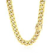 Bids.com 10.5mm 14k Yellow Gold Semi Solid Miami Cuban Chain Necklaces White Smoke 24 / Yellow Gold,26 / Yellow Gold