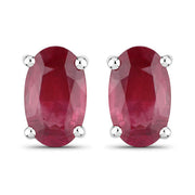 Bids.com 0.54 Carat Genuine Ruby 14K White Gold Earrings Earrings White Smoke Default Title