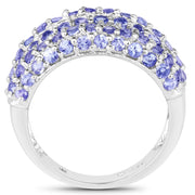 Bids.com 2.47 Carat Genuine Tanzanite .925 Sterling Silver Ring Rings White Smoke size 7.00,size 8.00,size 6.00,size 9.00