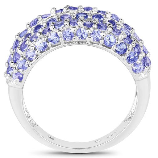 Bids.com 2.47 Carat Genuine Tanzanite .925 Sterling Silver Ring Rings White Smoke size 7.00,size 8.00,size 6.00,size 9.00