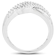 Bids.com 0.64 Carat Genuine White Diamond .925 Sterling Silver Ring Rings White Smoke size 7.00,size 8.00,size 6.00,size 9.00