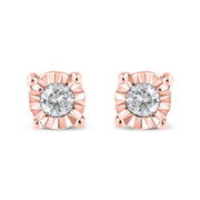 Bids.com 10K Yellow Gold Plated .925 Sterling Silver 1/10 Cttw Round Brilliant-Cut Diamond Miracle-Set Stud Earrings (J-K Color, I3 Clarity) Earrings White Smoke 0.1 / White.Sterling Silver,0.1 / Rose.Sterling Silver,0.1 / Yellow.Sterling Silver