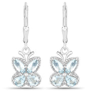 Bids.com 1.76 Carat Genuine Aquamarine .925 Sterling Silver Earrings Earrings White Smoke Default Title