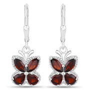 Bids.com 2.60 Carat Genuine Garnet .925 Sterling Silver Earrings Earrings White Smoke Default Title