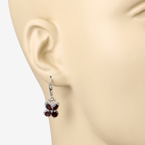 Bids.com 2.60 Carat Genuine Garnet .925 Sterling Silver Earrings Earrings Wheat