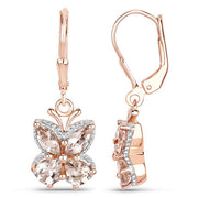 Bids.com 18K Rose Gold Plated 1.88 Carat Genuine Morganite .925 Sterling Silver Earrings Earrings White Smoke